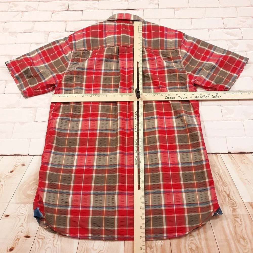 The North Face Shirt Mens Small Travel Outdoor Hiking Short Sleeve Plaid Nylon